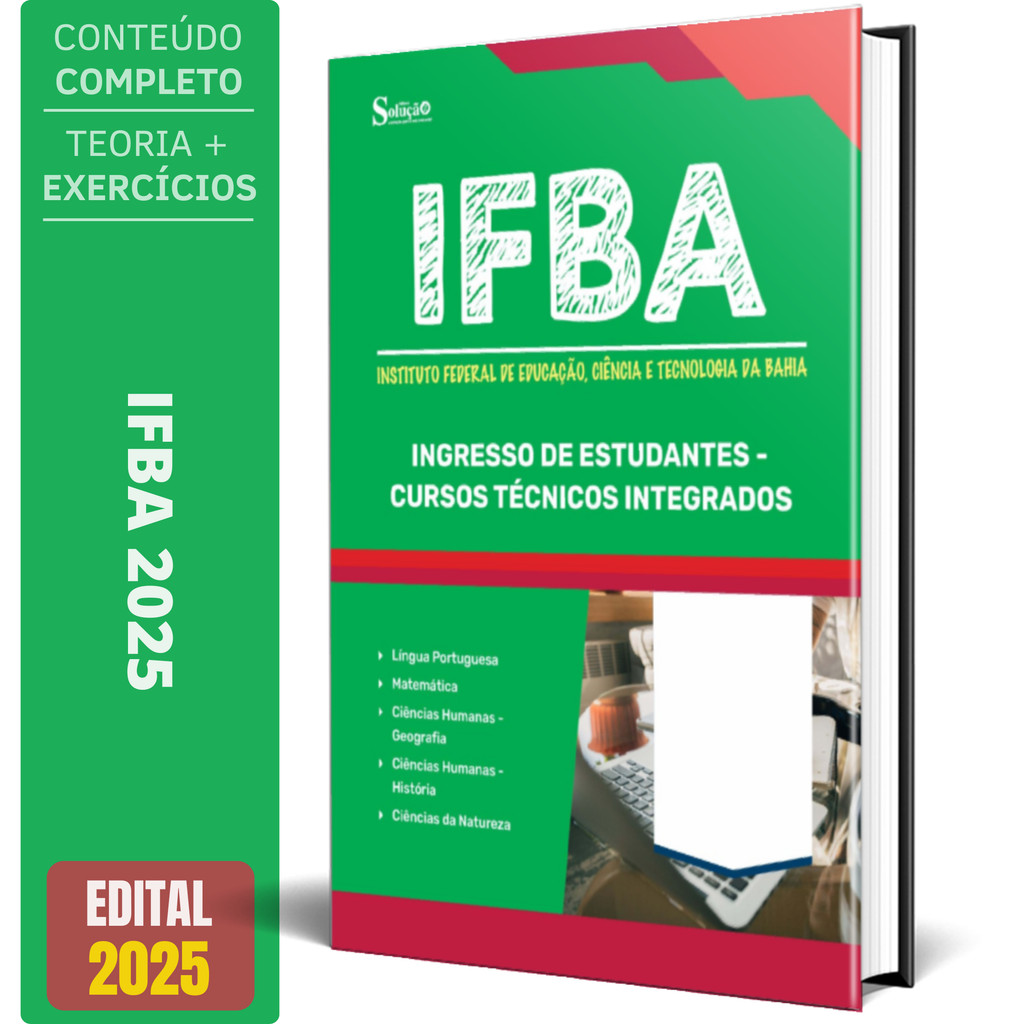 Apostila IFBA 2025 - Ingresso de Estudantes - Cursos Técnicos Integrados