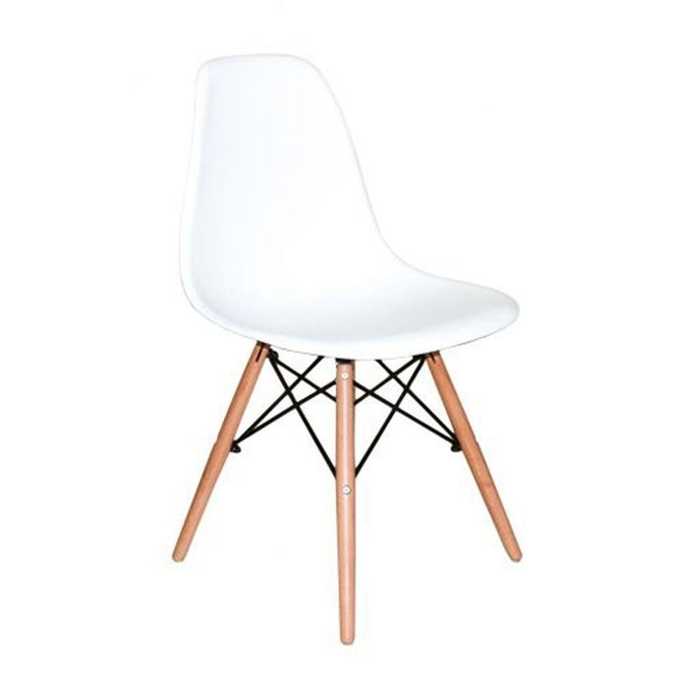 Cadeira Charles Eames Eiffel Wood Design - Branca. - Design Robusto