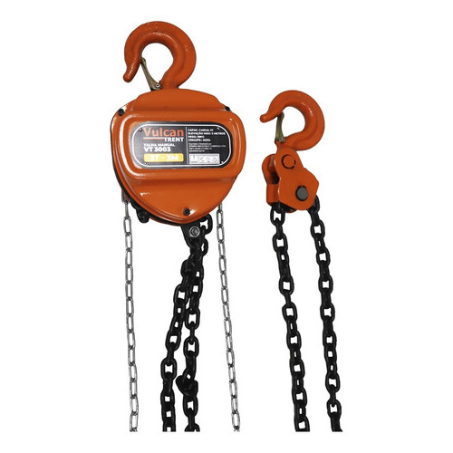 Talha Manual Vulcan 3 Toneladas - Corrente 3M  – Ferramenta de Elevação Segura