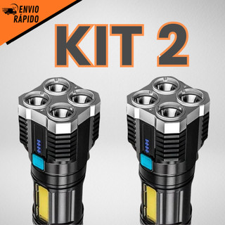 Lanterna Recarregável USB | Prova Dágua 4 Core Super Brilhante Multi-Função LED resistente