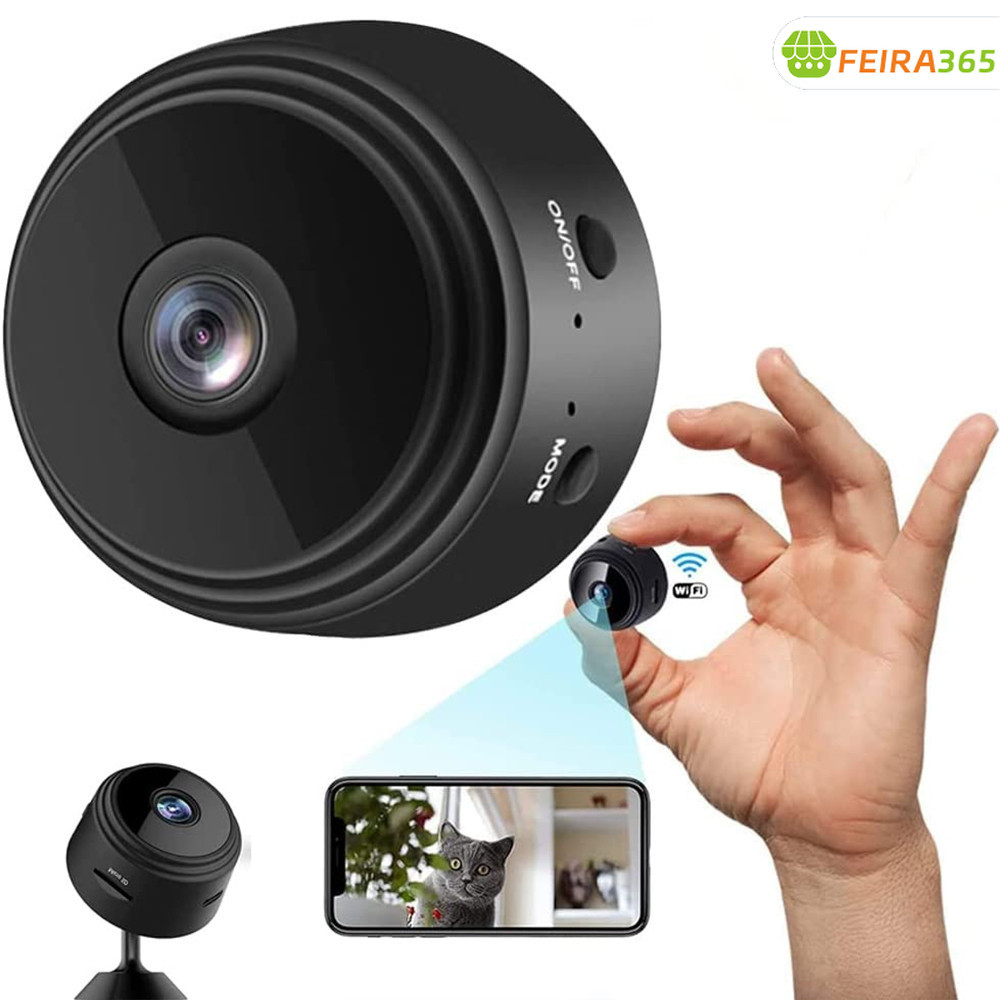 Kit 03 Cameras A9 HD Visão Noturna Wifi Câmera 1080P Sem Fio Vigilância e Segurança A9