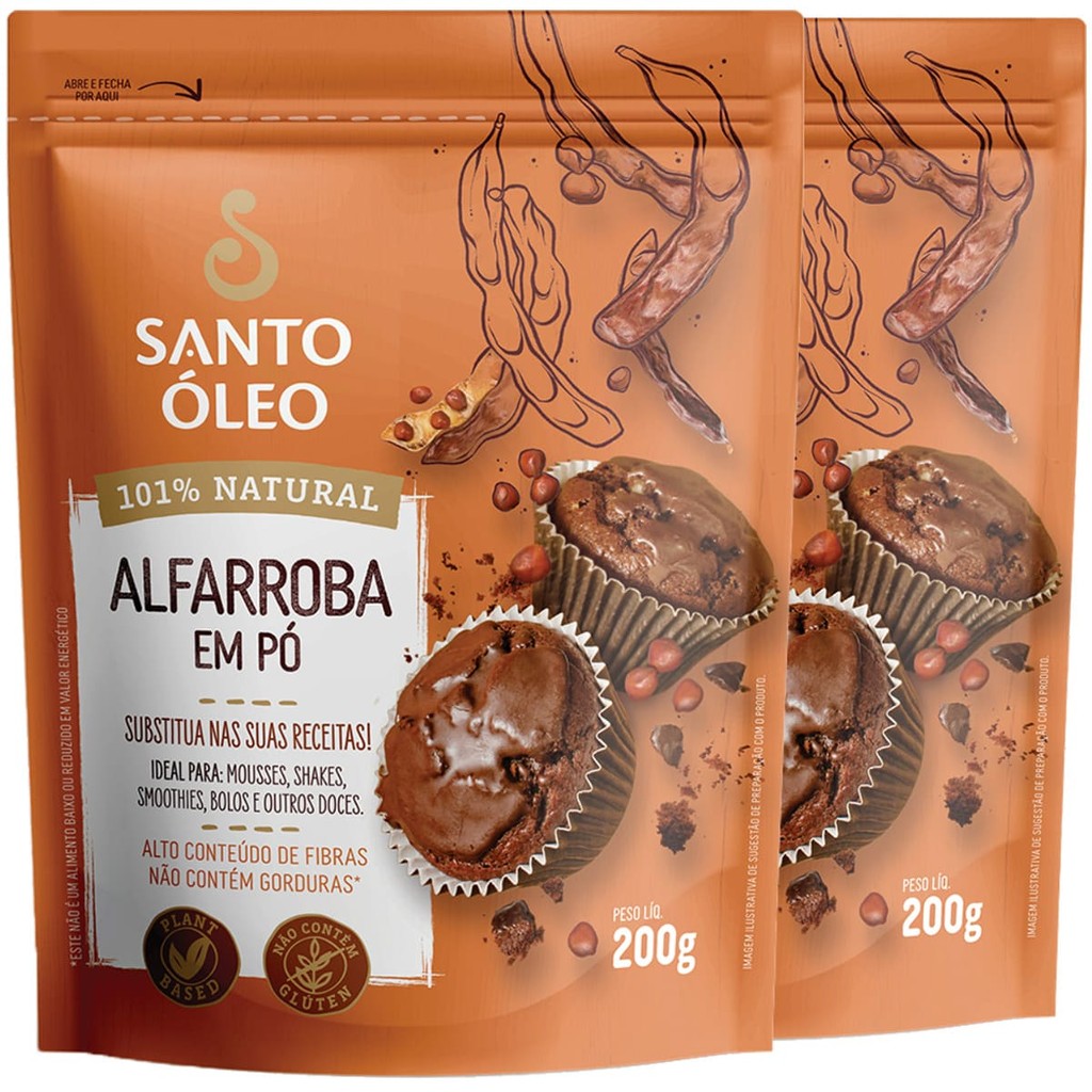 Alfarroba Em Pó 2 X 200g Santo Óleo