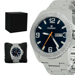 Relogio Champion Masculino Aço Inoxidavel Prata Mostrador Preto 1 Ano de Garantia Resistente a Agua em Oferta na Shopee