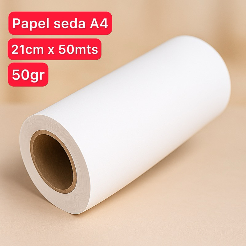Papel Seda 50g  A4  210mm x 50mts para Impressoras de Pequeno Formato em Oferta na Shopee