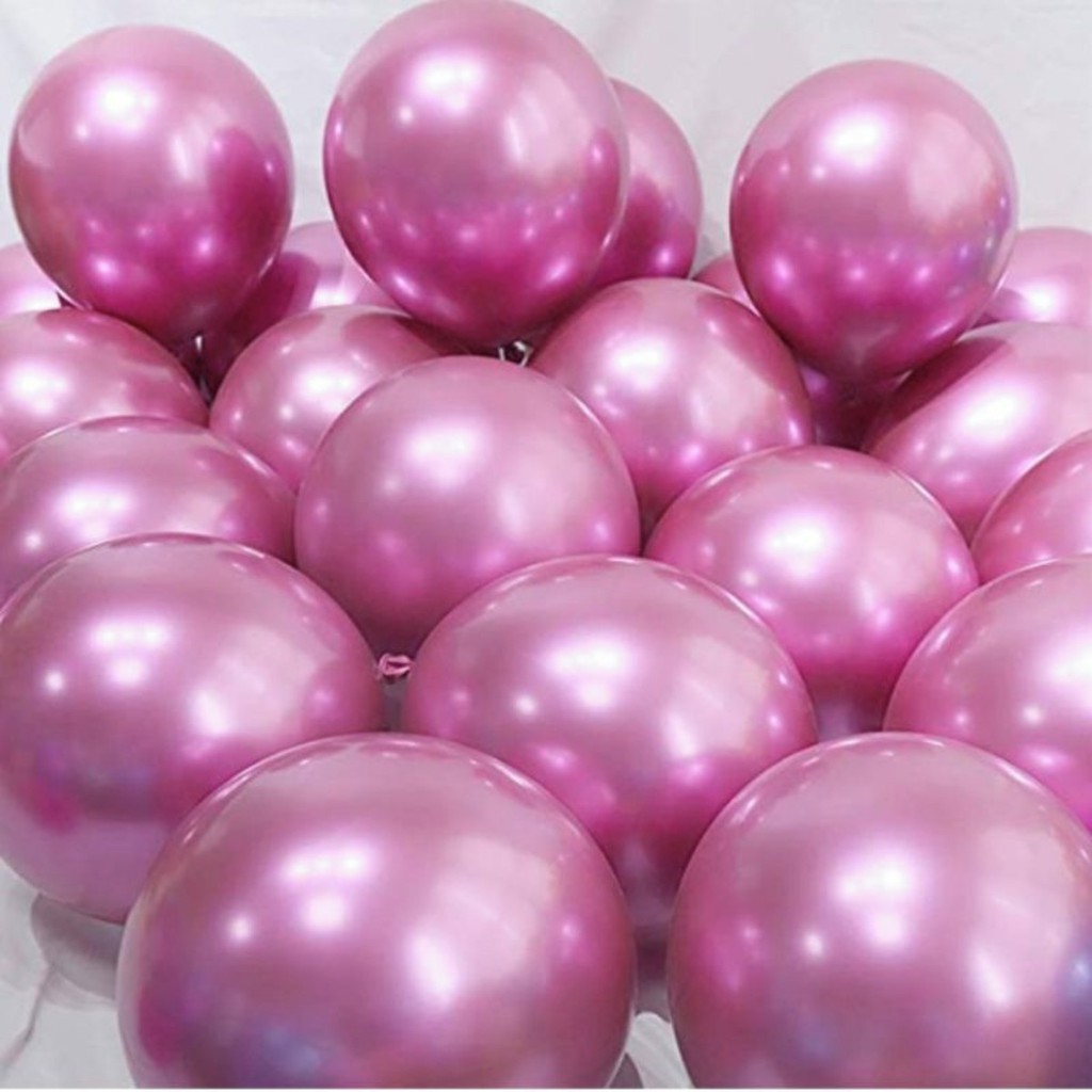25/50/100 UN BEXIGA BALÃO BOLA PINK ROSA METALIZADA CROMADA GRANDE 10 POLEGADAS FESTA DECORAÇÃO