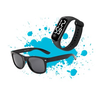 Relógio Led + Óculos de Sol Infantil Cores Infantil Criança Moda Praia Menino Menina Kit em Oferta na Shopee