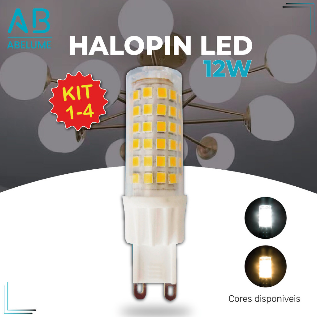 Kit 4 Lâmpada Led 12W G9 Bipino Halopin | Branco Quente 3000K Branco Frio 7000K Bivolt Arandelas - Home & Living