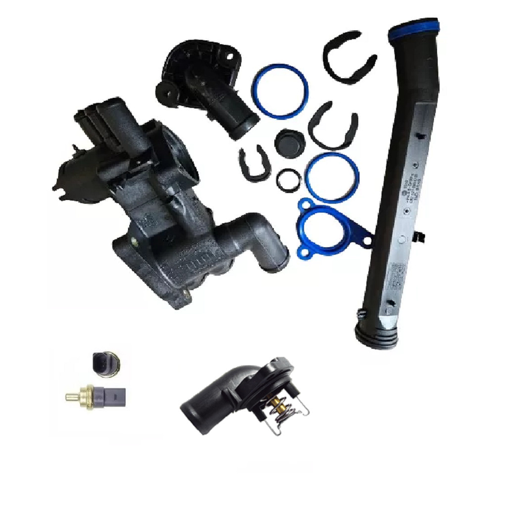 Carcaça Valvula Termostatica Com Sensoe Tubo Água Gol Power G5 Fox Space Crossfox Golf Voyage Saveiro
