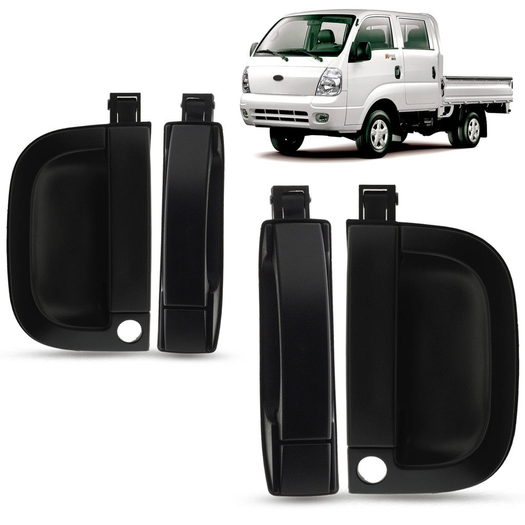 Kit 4 Maçaneta Externa da Porta Dianteira Traseira Com Chave Kia Bongo K2500 2005 até 2022 Bongo K2700 2005 a 2012