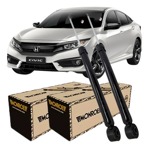 Par Amortecedor Traseiro Honda Civic 1.5 / 2.0 - 2017 2018 2019 2020 2021- Monroe Axios em Oferta na Shopee