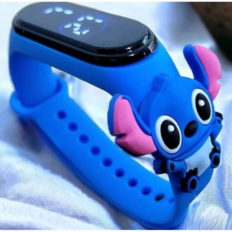 Relógio digital  prova d’água infantil e adulto stitch personagens Para Presente