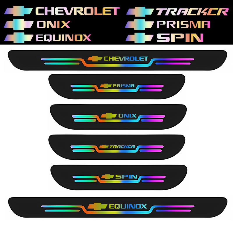 Adesivos Refletivo Protetor Porta Chevrolet Onix Tracker S10 Spin Prisma Equinox Celta Cruze Sonic Corsa Acessórios