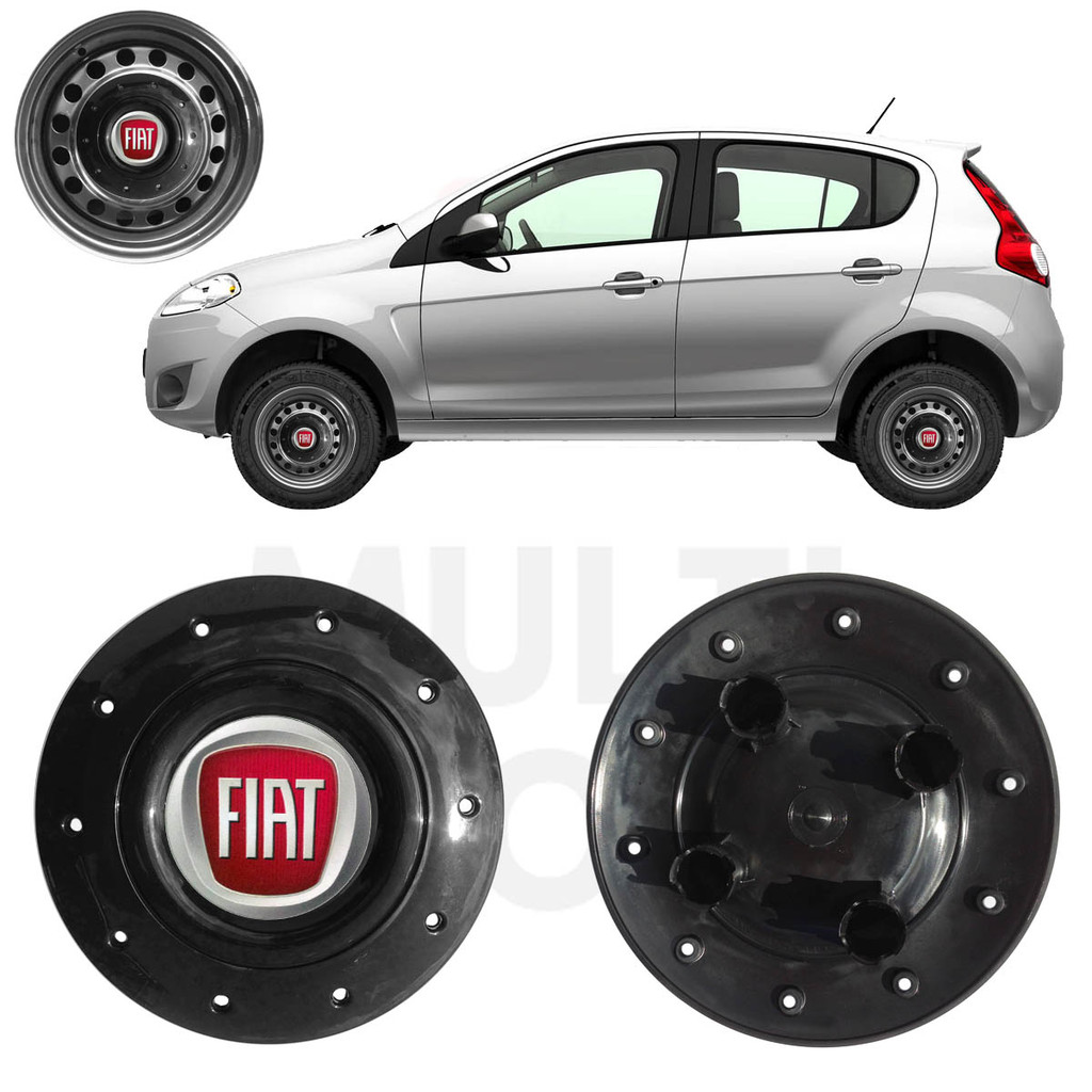 1x Calota Centro Roda Ferro Aro 14 Fiat Palio 2008 A 2017