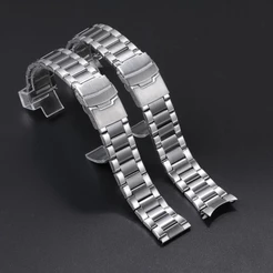 Pulseira De Relógio De Aço Inoxidável Com Extremidade Curva 22 Mm De Plana De Metal Substituição Universal Para SEIKO Di