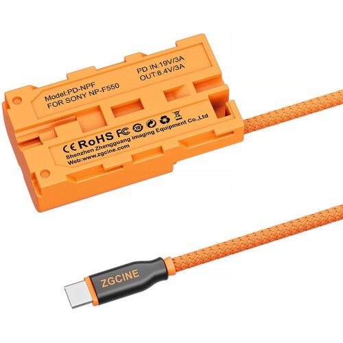 Bateria Fictícia USB-C PD para NPF Zgcine