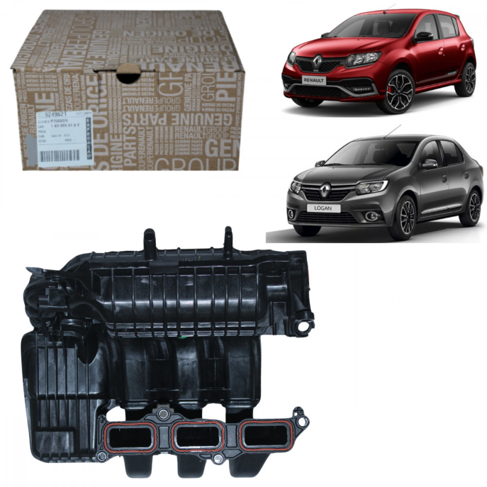 Coletor de admissão Renault Sandero Logan motor 1.0 12v 3 cilindros em Oferta na Shopee