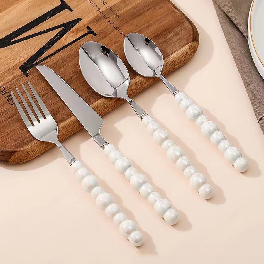 Conjunto De Talheres Criativos Em Forma De Pérola , 4 Unidades , De Bife 304 , G