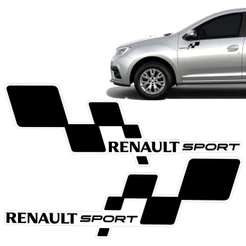 Par Adesivo Para Tuning Renault Sport Sandero Logan Duster
