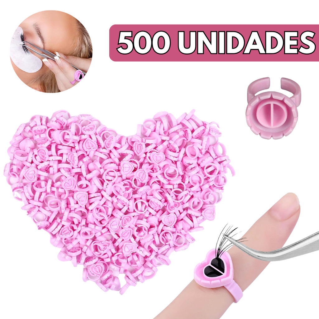 Kit Anel Batoque Porta Cola Descartável Para Extensão De Cílios - Escolha Seu Kit