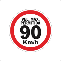 Adesivo Velocidade Máxima Permitida Carro Caminhão Picape