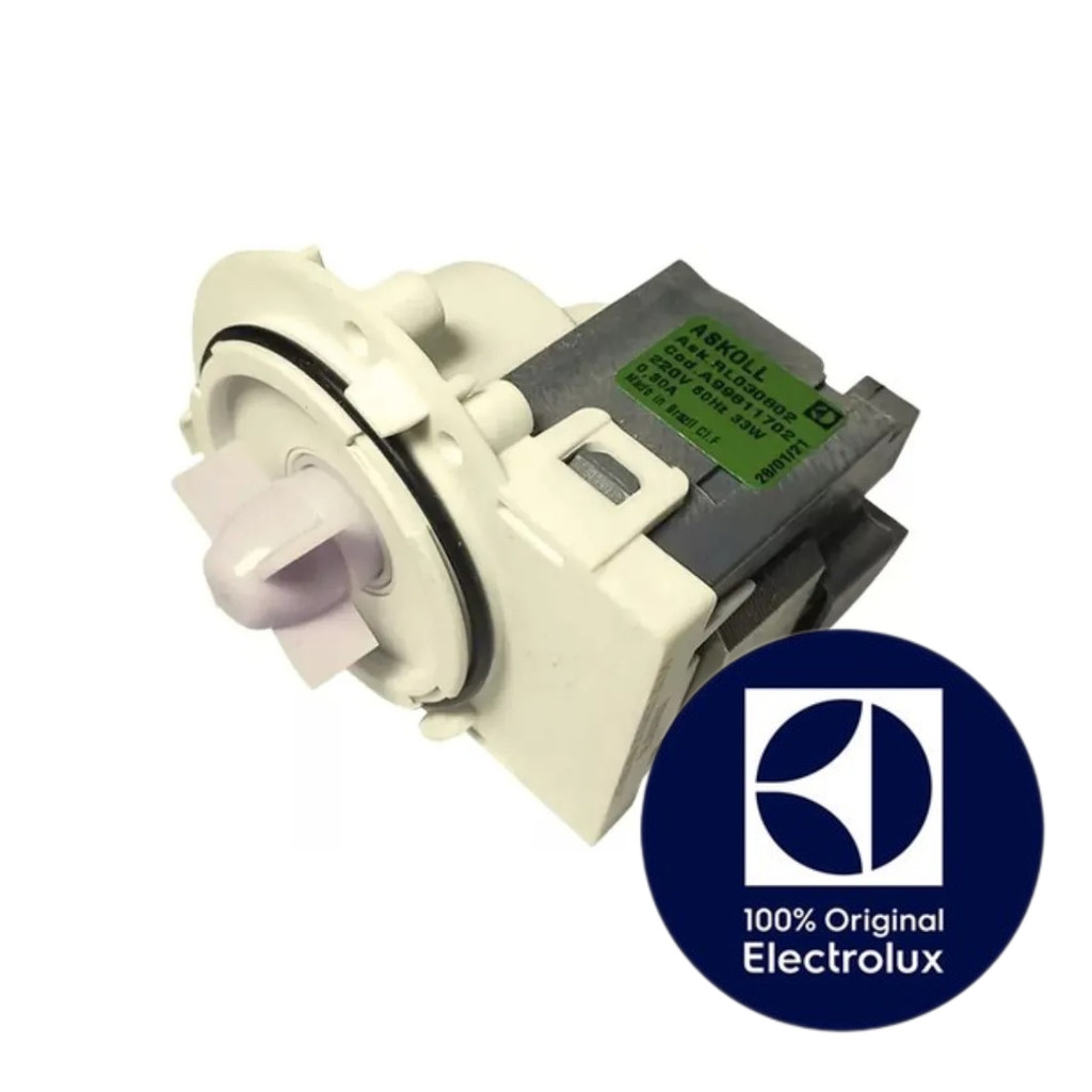 ELETROBOMBA SAIDA DE D`ÁGUA PARA MAQUINA DE LAVAR ELECTROLUX ORIGINAL - ES13 - LT13B (DEMAIS MODELOS NA DESCRIÇÃO) 220V