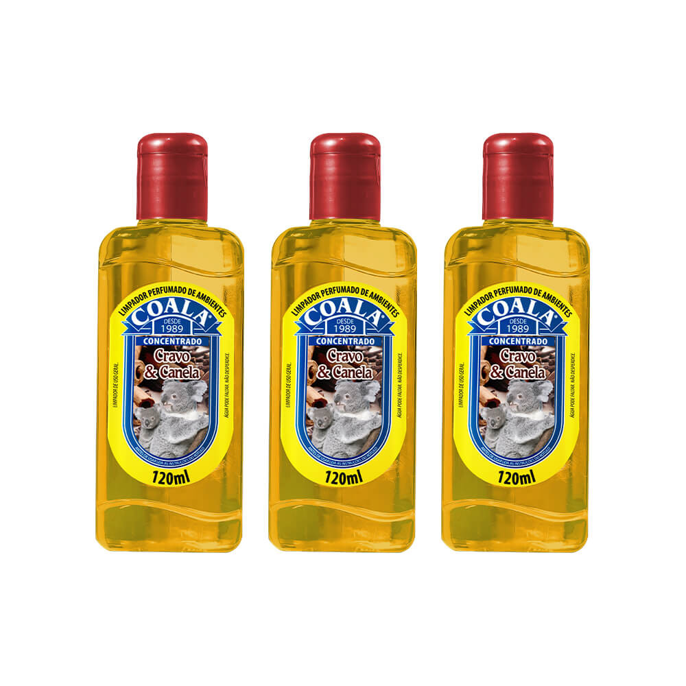 Combo 3 Limpadores Coala Cravo e Canela 120 ml - Home & Living