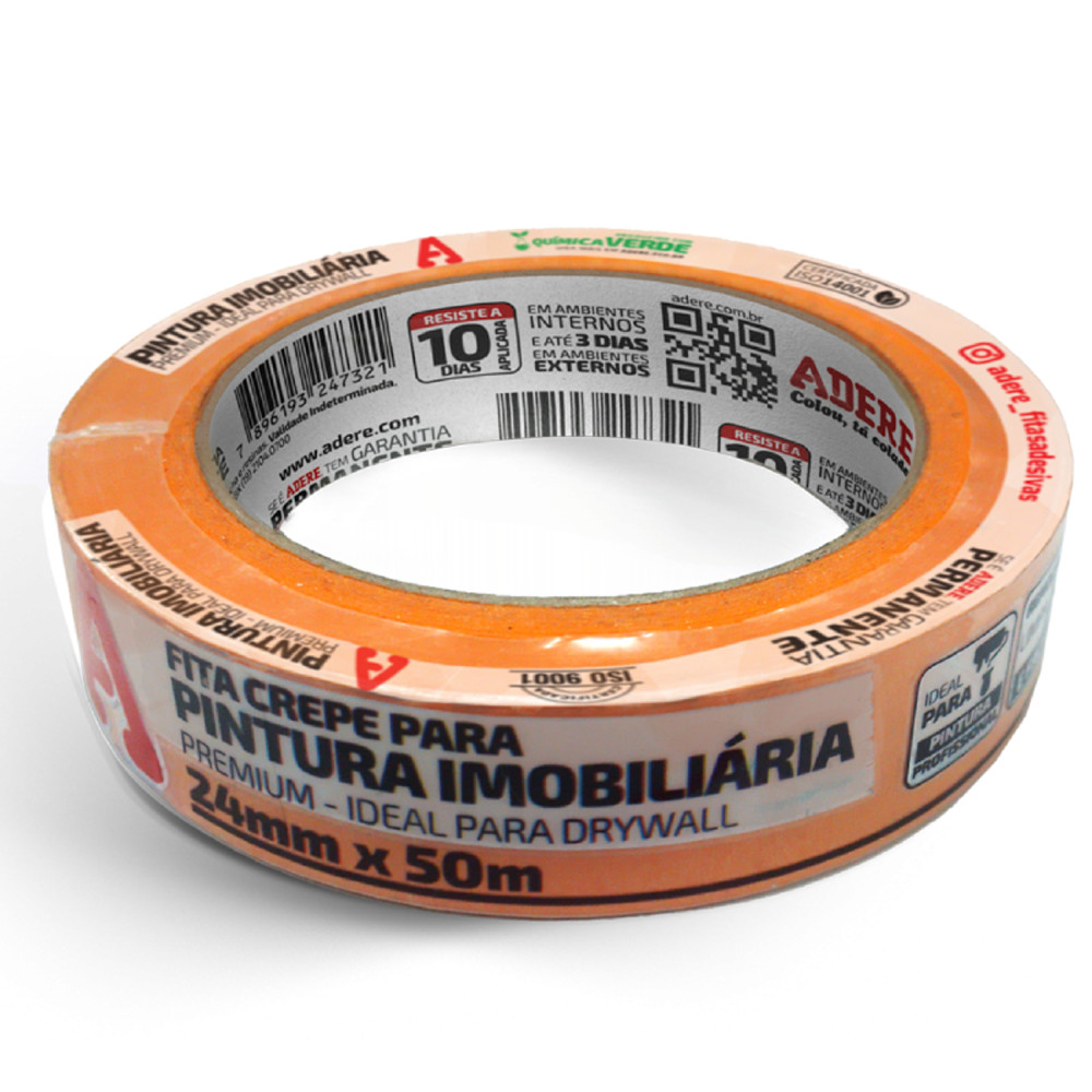 Fita Crepe Imobiliária Laranja Vários Tamanhos Adere em Oferta na Shopee