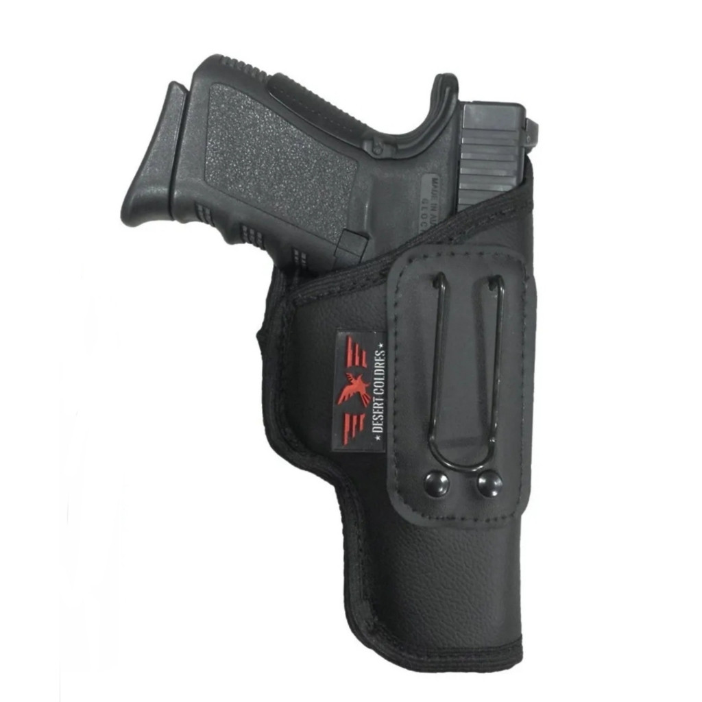 (Holster)Coldre Velado Dissimulado Interno Paisana Para Pist. 380/ Pt938 em Neoprene e Couro P.U