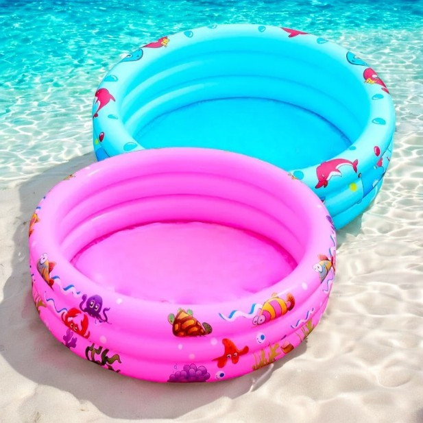 Piscina Infantil Inflável 60-100Cm 3 Gomos 3 Anéis Redonda Criança Bebe Alta Qualidade em Oferta na Shopee
