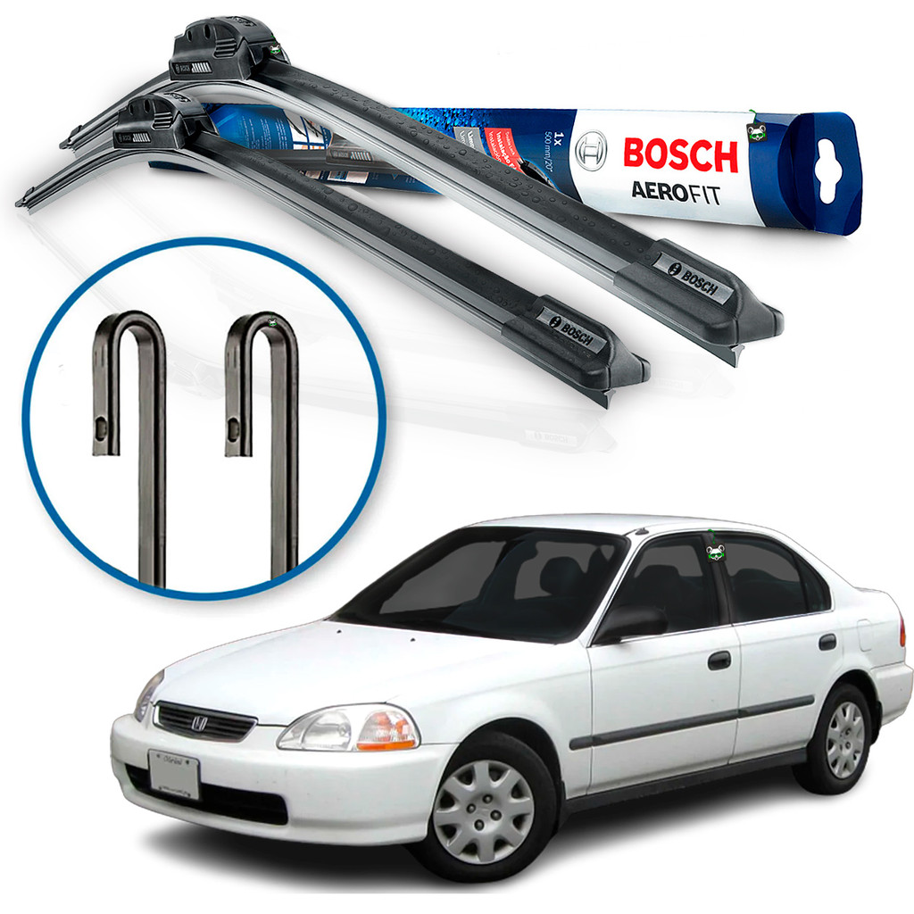Par Palheta Limpador Parabrisa Bosch Honda Civic 1991 92 93 94 95 96 1997 1998 1999 2000 Gancho em Oferta na Shopee