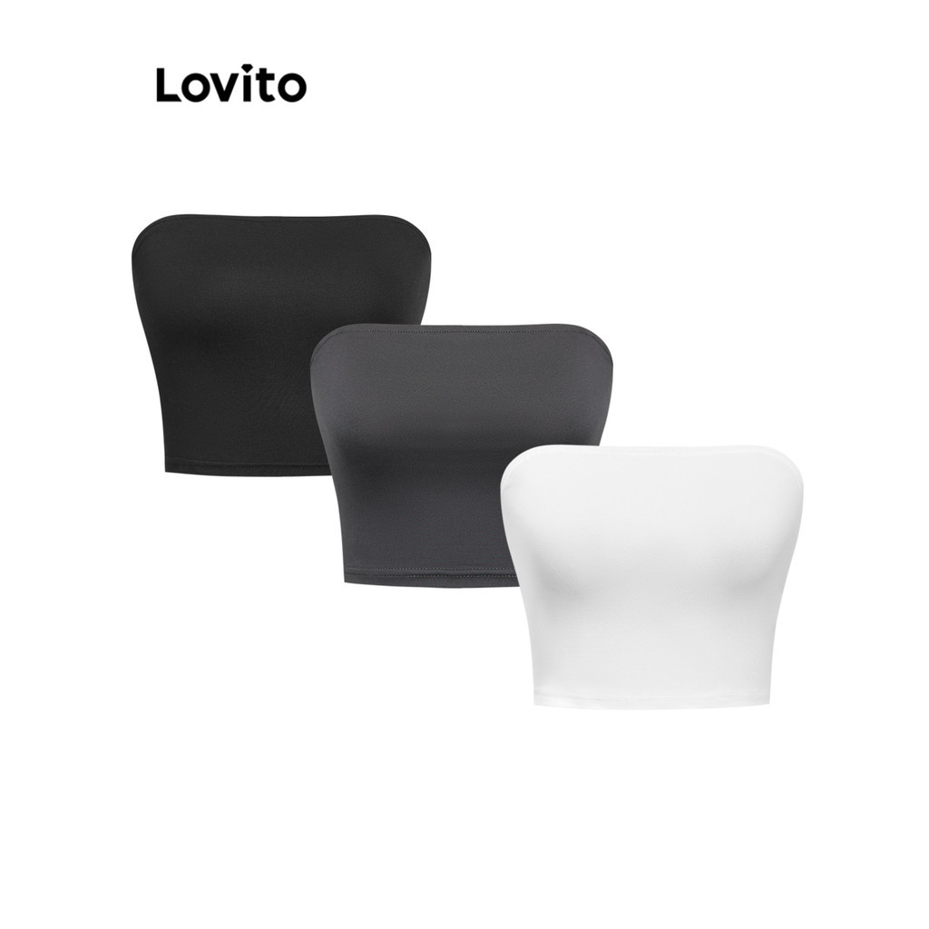 Lovito Regata Casual Verão/Primavera Regata Básica Para Mulheres L101AD081 em Oferta na Shopee