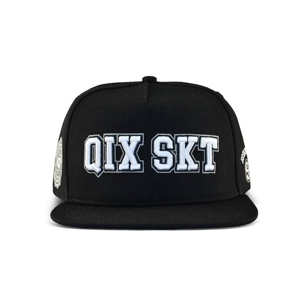 Boné Aba Reta QIX SKT 1993 Original Preto Bordado 3D Aba Reta