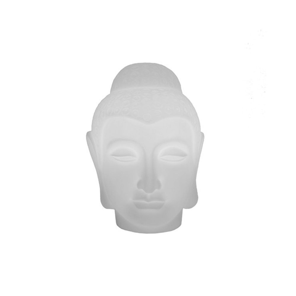 Imagem Luminária Abajur Buda Tailandês Branco para Decoração Yoga Pilates Zen