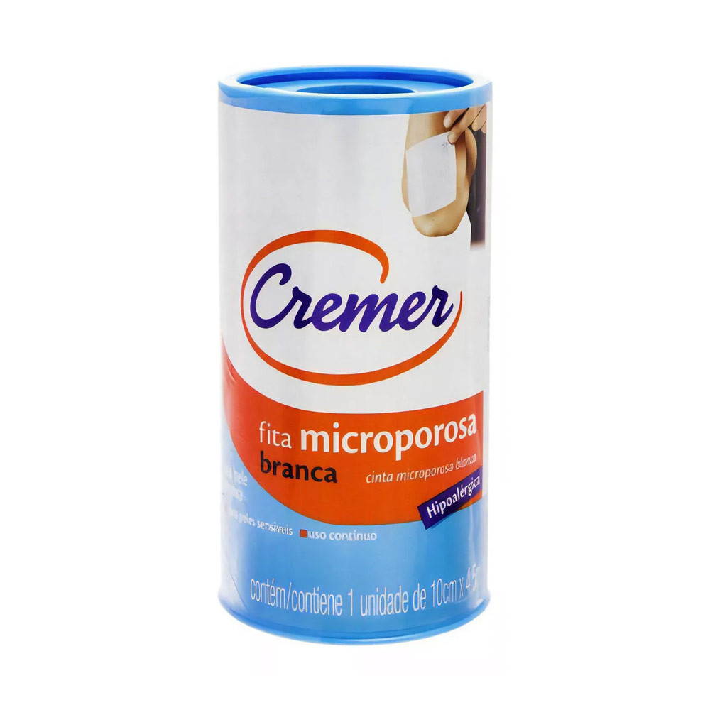 Fita Microporosa Branca 10cmx4,5m Cremer em Oferta na Shopee