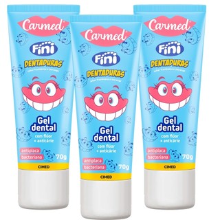 Kit 3 und Gel Dental Carmed Fini Dentadura 70g em Oferta na Shopee