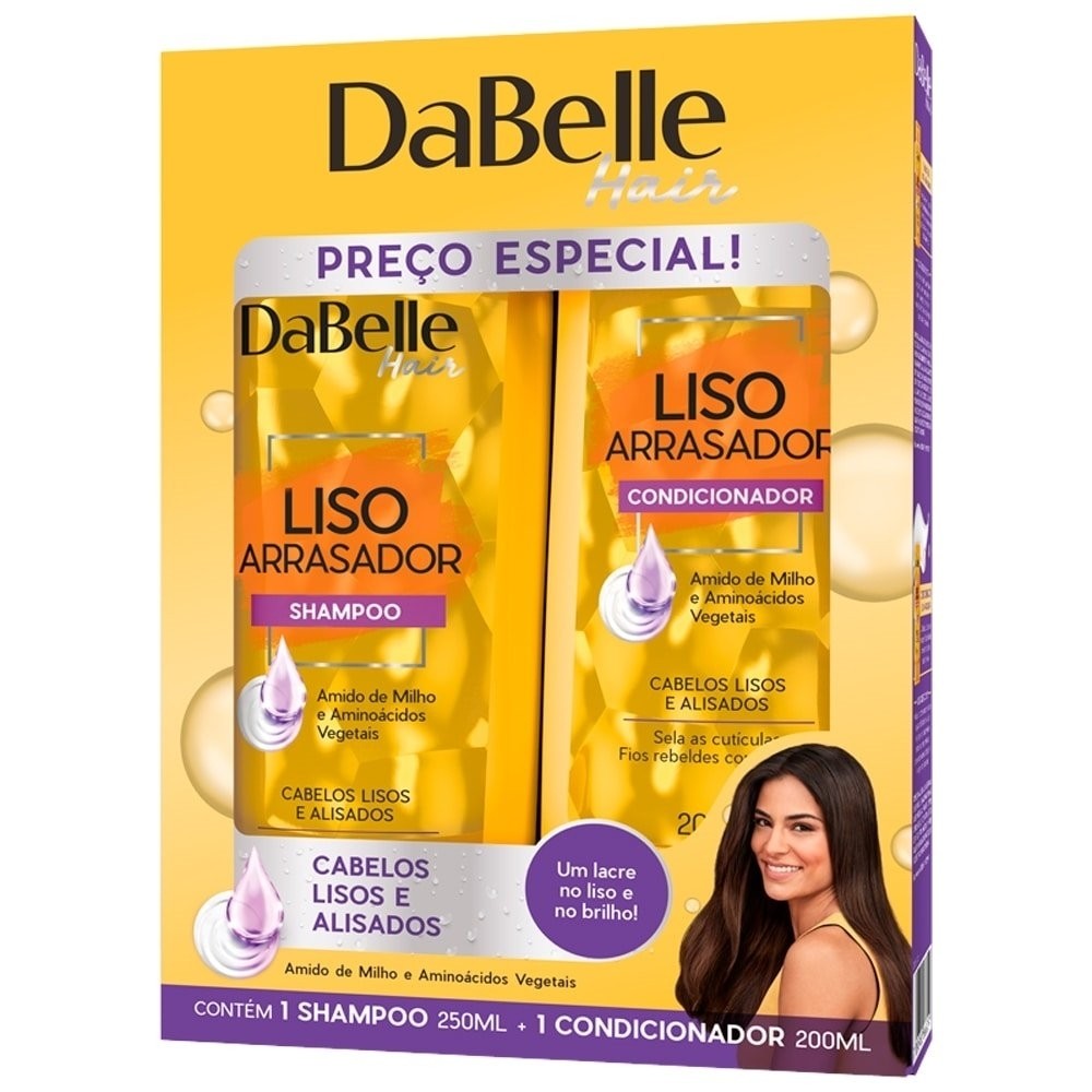 Shampoo 250ml + Condicionador Dabelle Liso Arrasador 200ml em Oferta na Shopee
