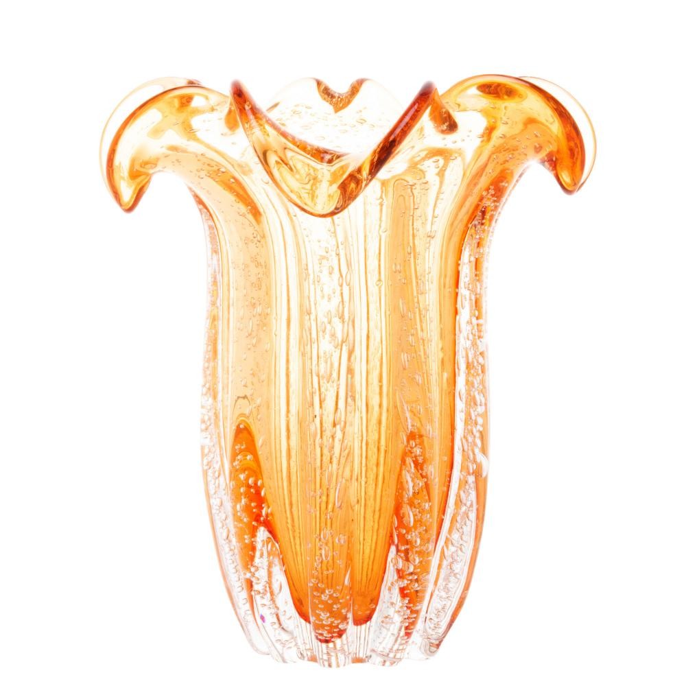 Vaso Wolff Italy de Vidro Âmbar 22cm x 27cm - Home & Living