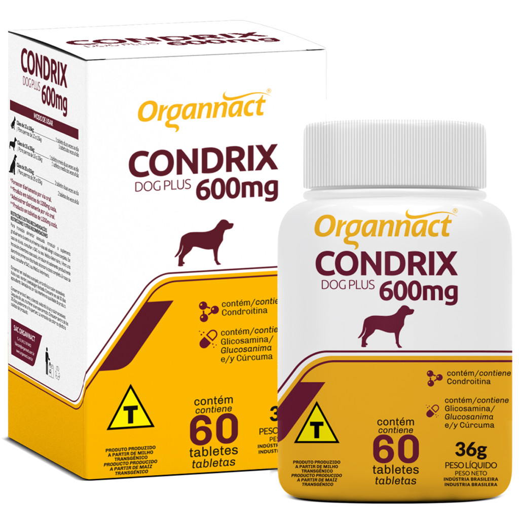 Suplemento Organnact Condrix Dog Para Cães Tabs 600mg 36g 60 em Oferta na Shopee