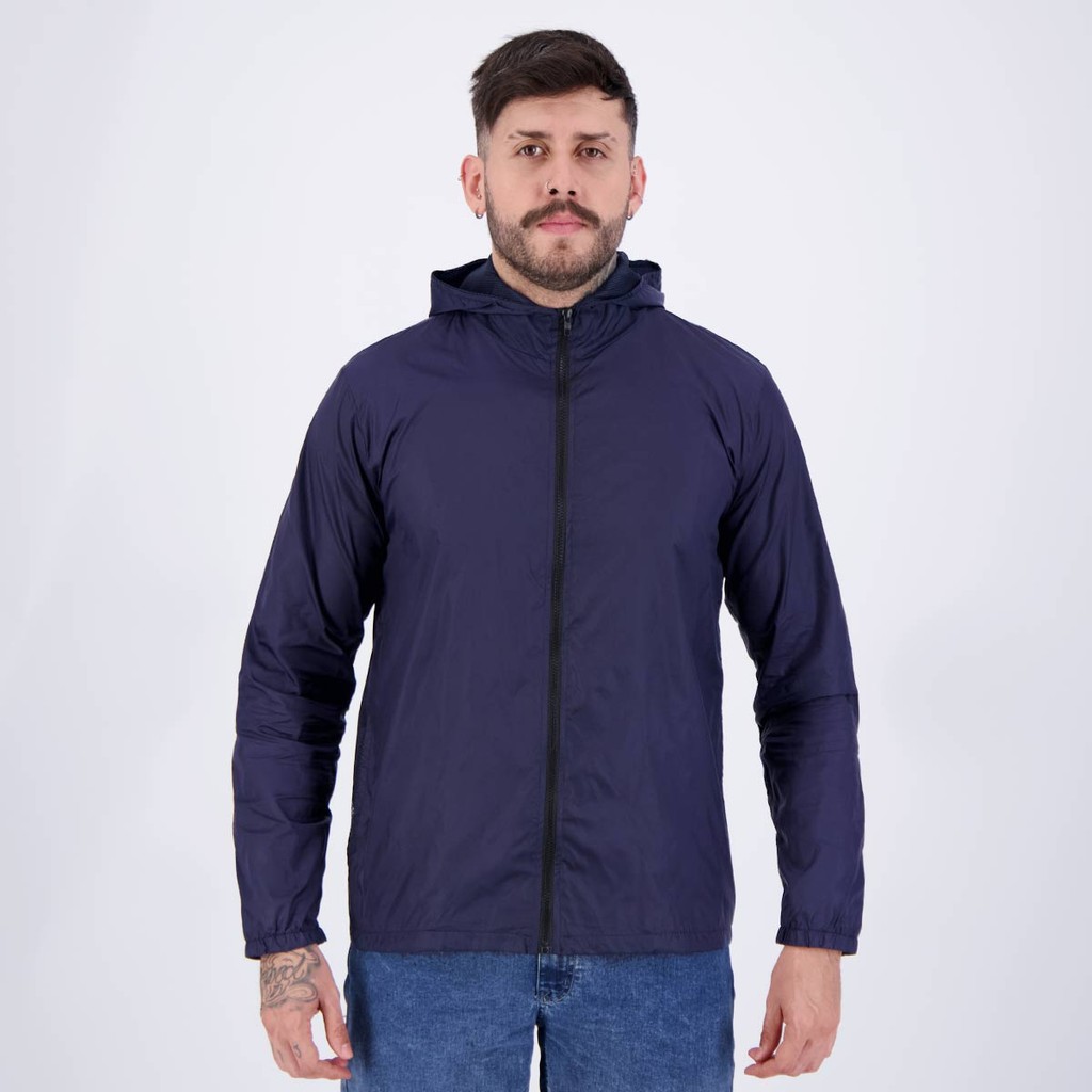 Jaqueta Area Corta Vento Manga Longa Marinho - Sports & Outdoors