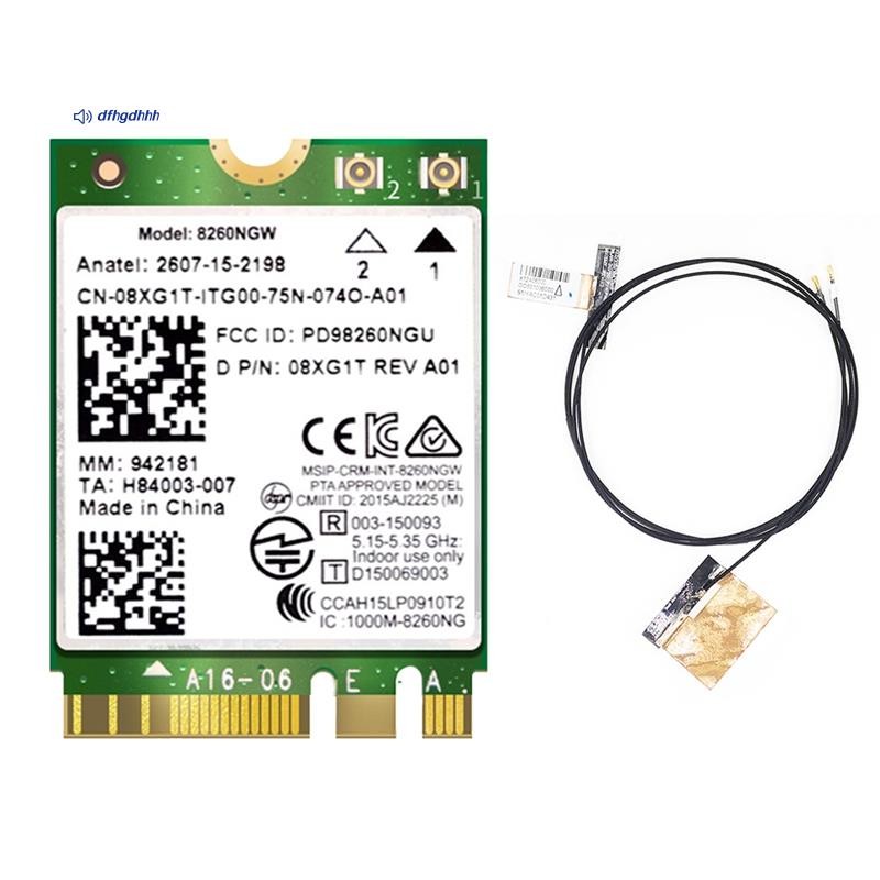 Placa Wi-Fi 8260 8260NGW + 2 Antenas 2.4G/5Ghz 867M Bluetooth 4.2 NGFF M . 2 Módulo De Cartão Sem Fio Para AC 8260 em Oferta na Shopee
