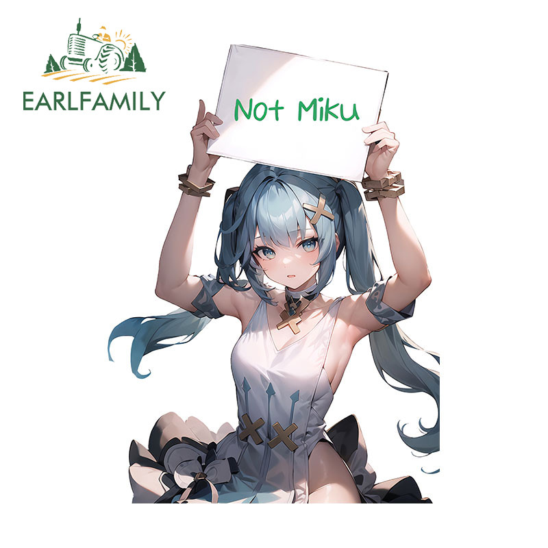 EARLFAMILY 13cm Hastune Miku Dos Desenhos Animados Menina Adesivos De Carro Janelas Pára-Choques Motocicleta À Prova De 