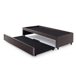 Bicama Box para Dois Colchões Solteirão 96x203Courino Marrom