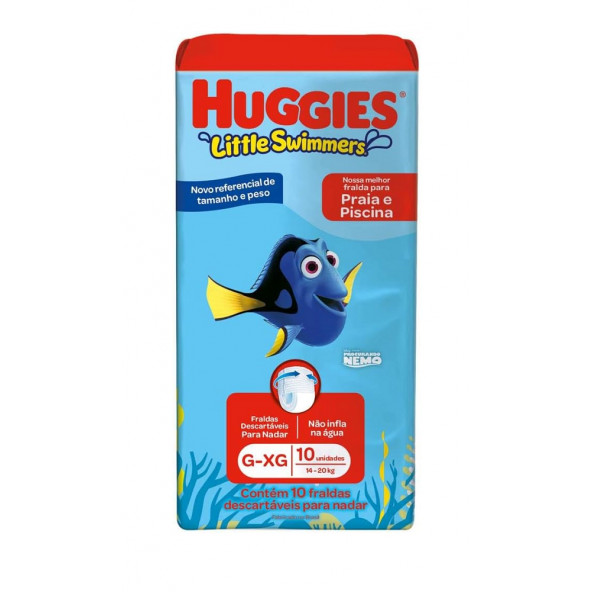 FRALDA DESCARTÁVEL C/10 UNIDADES PISCINA HUGGIES LITTLE G-XG 14-20KG