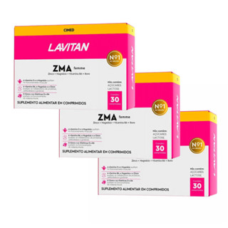 Kit 3 Lavitan ZMA Femme - 30 Cpr - Cimed em Oferta na Shopee
