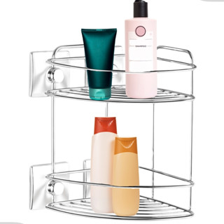 Cantoneira Porta Shampoo 2 Andares Parede Banheiro Fixação Dupla Face Sem Furo Cromado Arthi em Oferta na Shopee
