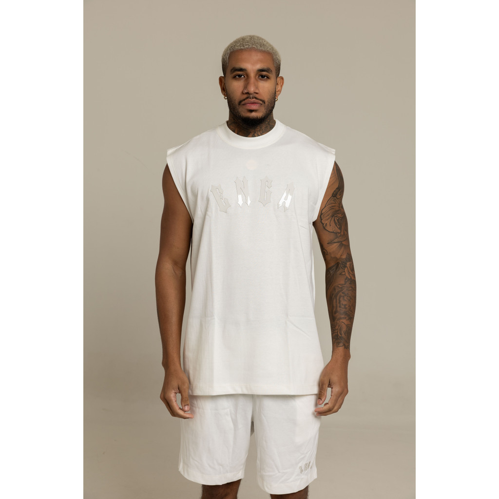 Conjunto Regata Oversized Streetwear All White Plus Size