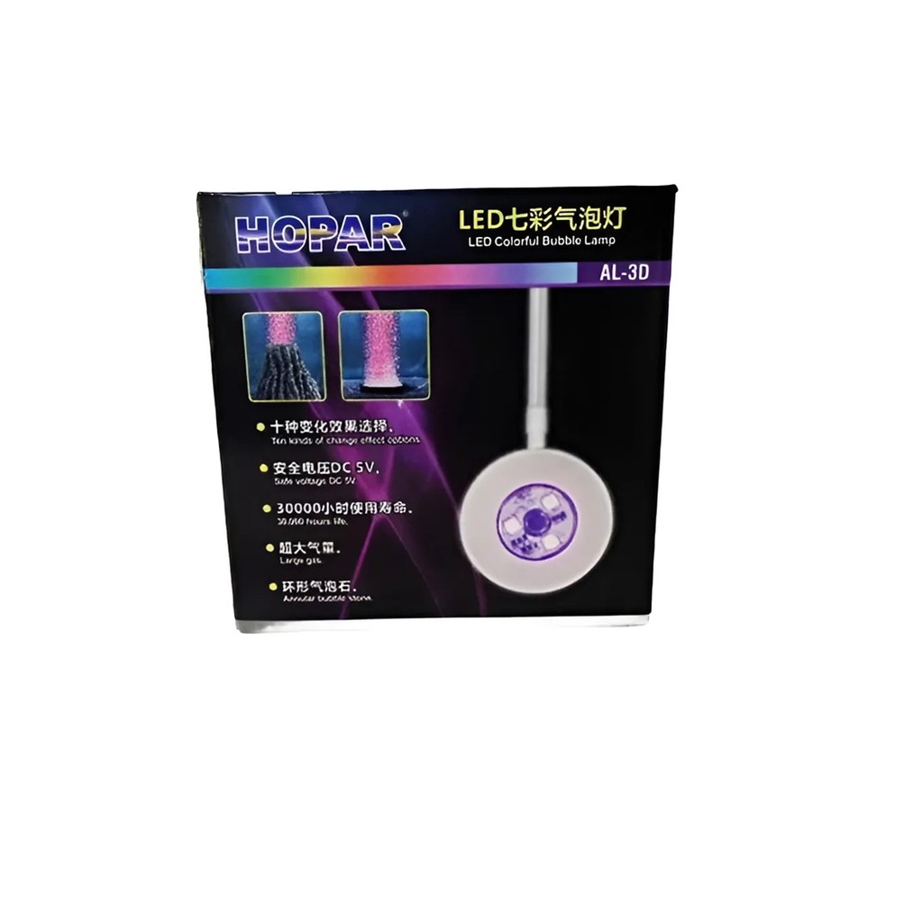 Pedra Porosa P Aquário Com Led Hopar Rgb Color Al-3d Bivolt