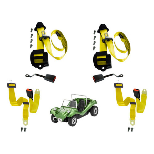 Conjunto Cinto 3 Pontos Segurança Buggy Bugue Para 4 Bancos