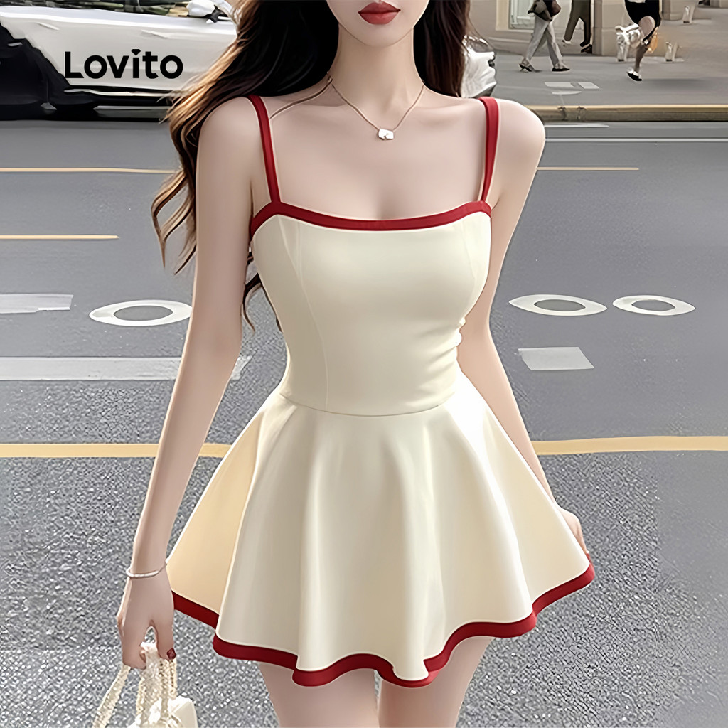 (Trendy) Lovito Lindo vestido Colorblock liso para mulheres L128ED683 - Women Clothes