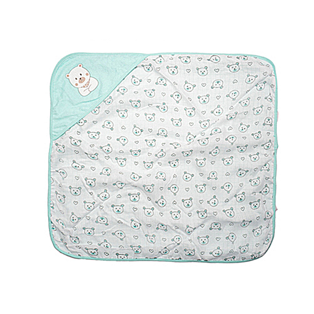 Toalha Com Capuz Bublim Plush Com Puff Urso Verde 68cmX68cm em Oferta na Shopee